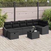 vidaXL Soffset med kudde med lagring 8 pcs konstrotting
