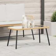 vidaXL Kaffeebord Brun och svart 90 x 45 x 43 cm Poly Rattan och glas
