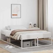 vidaXL Sängram utan madrass vit 120x200 cm metall