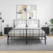 vidaXL Sängbord 2 st svart 40x35x47,5 cm konstruerat trä