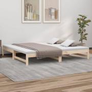 vidaXL Utdragbar dagbädd 2x(80x200) cm massiv furu