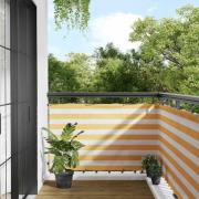 vidaXL Balkongskärm gul och vit rand 90x800 cm