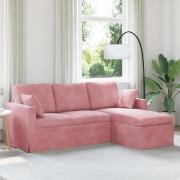 vidaXL Soffa Rosa 198 x 134 x 80 cm Sammet