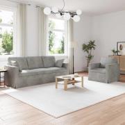 vidaXL Soffa 2 pcs Ljusgrå 198 x 78 x 80 cm Sammet