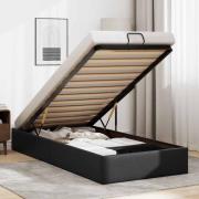 vidaXL Ottoman sängram utan madrass svart 100x200 cm konstläder