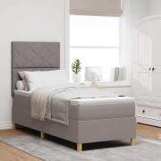 vidaXL Bäddfjäder med madrass med huvudgavel Taupe 80 x 200 cm tyg