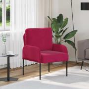 vidaXL Soffor med kudde 55cm Vinröd Plywood