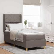 vidaXL Bäddfjäder med LED-ljusslingor Taupe 80 x 200 cm tyg