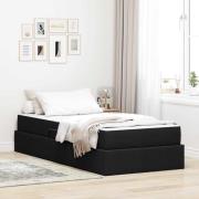 vidaXL Förvaringssäng med madrass Svart 90 x 200 cm Polyester