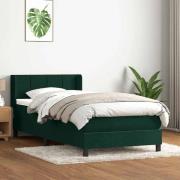 vidaXL Ramsäng med madrass mörkgrön 80x220 cm sammet