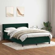 vidaXL Ramsäng med madrass mörkgrön 160x210 cm sammet