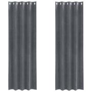 vidaXL Mörkläggningsgardiner 2 pcs Ljusgrå 140 x 260 cm Sammet
