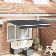 vidaXL Utfällbar markis Antracit 300 x 200 cm tyg