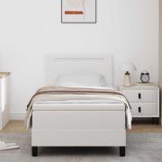 vidaXL Bäddfjäder med madrass Vit 100 x 200 cm Konstläder