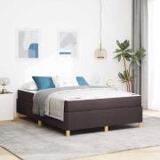 vidaXL Sängram med madrass Mörkbrun 140 x 190 cm tyg