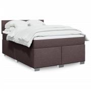 vidaXL Ramsäng med madrass mörkbrun 140x190 cm tyg