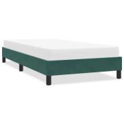 vidaXL Sängram utan madrass mörkgrön 100x220 cm sammet