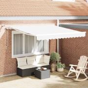 vidaXL Utfällbar markis Vit 350 x 250 cm Polyester och metall