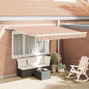 vidaXL Utfällbar markis med LED -remsljus Flerfärgsdesign 350 x 250 cm