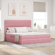 vidaXL Förvaringssäng med madrass med lagring Rosa 180 x 200 cm Sammet