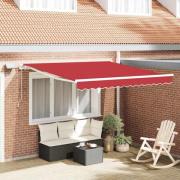 vidaXL Utfällbar markis Röd 350 x 250 cm Tyger och Stål