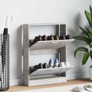 vidaXL Skoskåp betonggrå 59x17x81 cm konstruerat trä