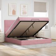 vidaXL Ottoman sängram med madrasser rosa 180x200 cm sammet