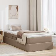 vidaXL Förvaringssäng med madrass Cappuccino 90 x 200 cm Konstläder