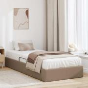 vidaXL Förvaringssäng med huvudgavel Cappucino 100 x 200 cm Konstläder