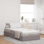 vidaXL Förvaringssäng med huvudgavel med lagring Taupe 90 x 190 cm tyg