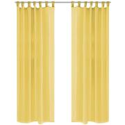 vidaXL Gardiner i voile 2 st 140x175 cm gul