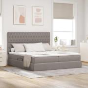 vidaXL Förvaringssäng med huvudgavel Taupe 180 x 200 cm Konstläder