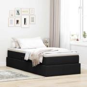 vidaXL Förvaringssäng med madrass Svart 100 x 200 cm Polyester