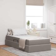 vidaXL Förvaringssäng med madrass Taupe 90 x 200 cm Polyester