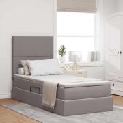 vidaXL Förvaringssäng med madrass Taupe 100 x 200 cm Polyester