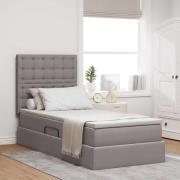 vidaXL Förvaringssäng med madrass Taupe 100 x 200 cm Polyester
