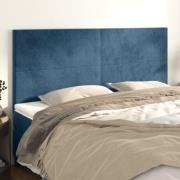 vidaXL Sänggavel mörkblå 200x5x118/128 cm sammet