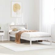 vidaXL Sängram utan madrass vit 75x190 cm massiv furu