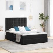 vidaXL Förvaringssäng med madrass Svart 140 x 190 cm Sammet