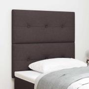 vidaXL Höjdjusterbar Sänggavel med huvudgavel Mörkbrun 90 cm tyg