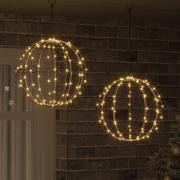 vidaXL Ball med 192 LED-lampor 2 pcs Varmvit 40 x 40 x 43,5 cm Metall