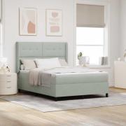 vidaXL Bäddfjäder med madrass med led Ljusgrå 160 x 200 cm Sammet