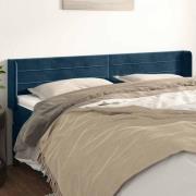 vidaXL Sänggavel med kanter mörkblå 203x16x78/88 cm sammet