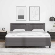 vidaXL Bäddfjäder med madrass Grå 180 x 200 cm Konstläder