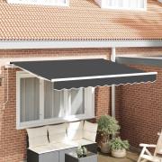 vidaXL Utfällbar markis Antracit 250 x 200 cm tyg