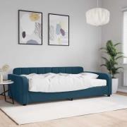 vidaXL Dagbädd med madrass blå 100x200 cm sammet