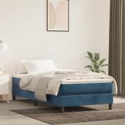 vidaXL Boxspring-sängram mörkblå 80x200 cm sammet