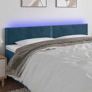 vidaXL Sänggavel LED mörkblå 180x5x78/88 cm sammet