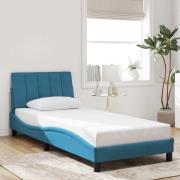 vidaXL Bed Frame without Mattress "Hanko" Blue 90x200 cm Velvet