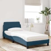 vidaXL Bed with Mattress "Dover" Blue 80x200 cm Velvet